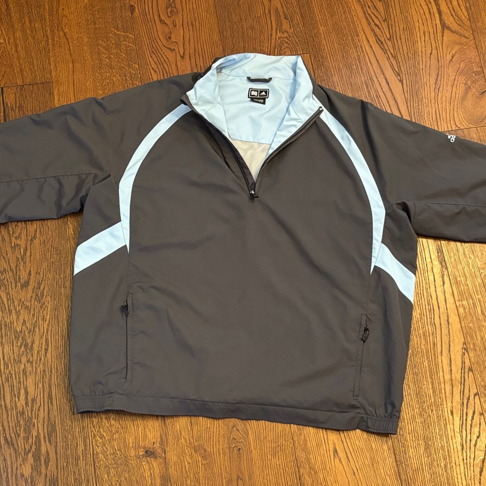 Adidas Navy and Light Blue Windbreaker